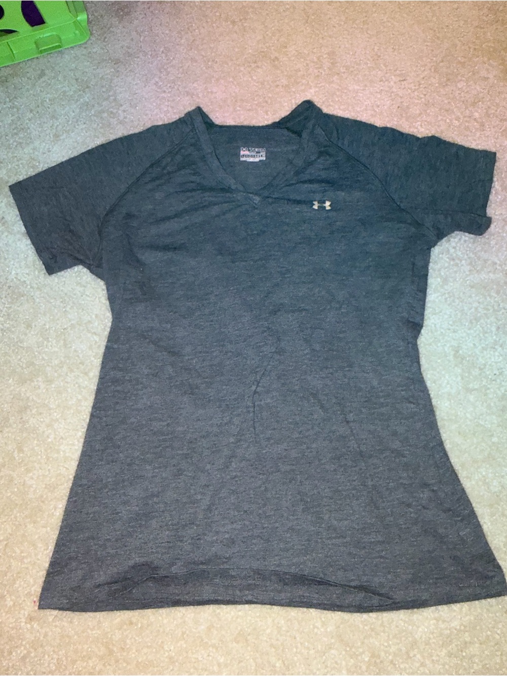 Under Armour Women's Heather Charcoal V-Neck Performance Tee